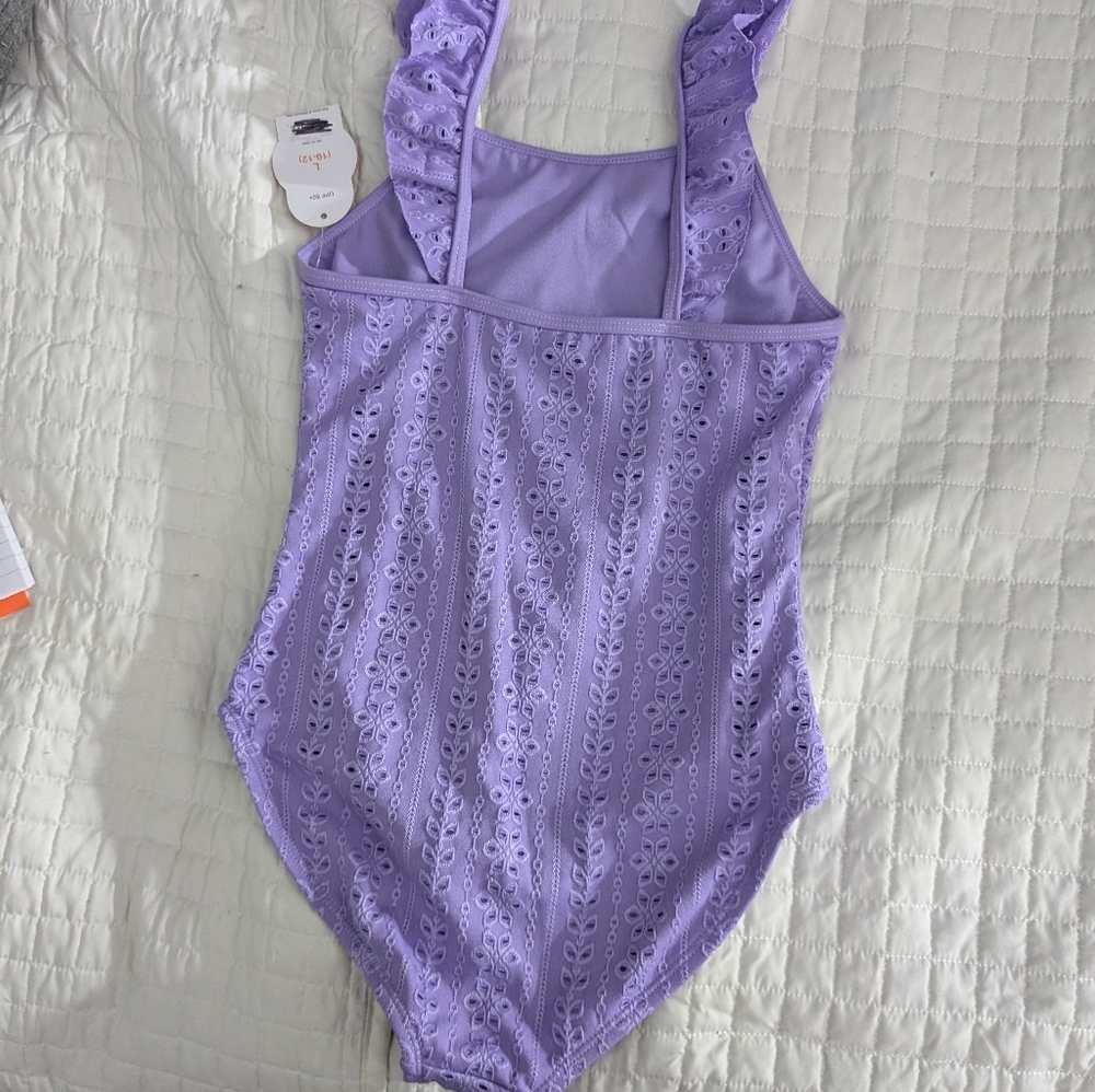 Wonder Nation Kids Swim One Piece in Lavender